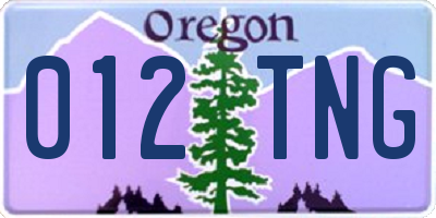 OR license plate 012TNG