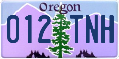 OR license plate 012TNH