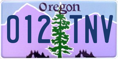 OR license plate 012TNV