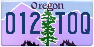 OR license plate 012TOQ