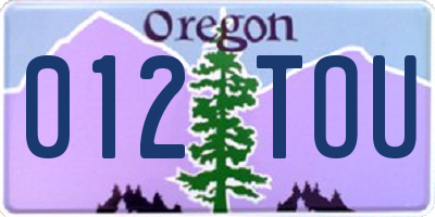 OR license plate 012TOU