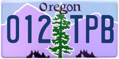 OR license plate 012TPB