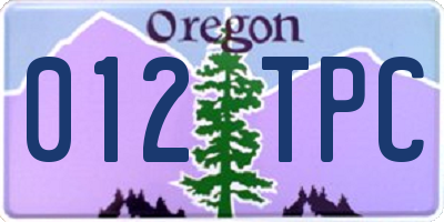 OR license plate 012TPC