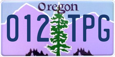 OR license plate 012TPG