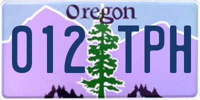 OR license plate 012TPH