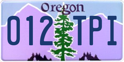 OR license plate 012TPI