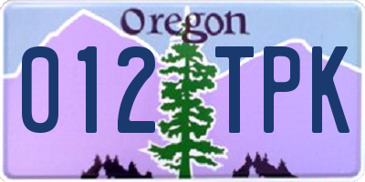 OR license plate 012TPK
