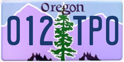 OR license plate 012TPO