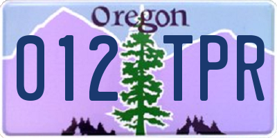 OR license plate 012TPR