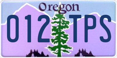 OR license plate 012TPS