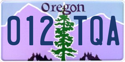 OR license plate 012TQA