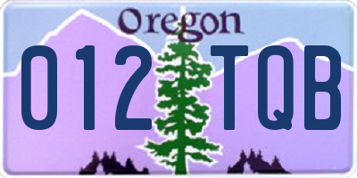 OR license plate 012TQB
