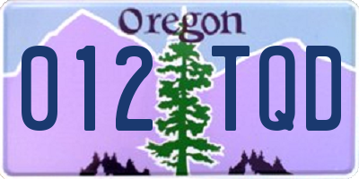 OR license plate 012TQD