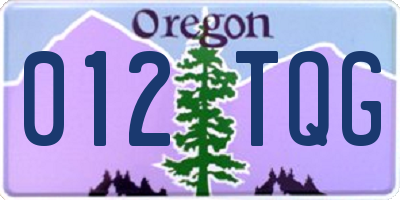 OR license plate 012TQG