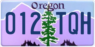 OR license plate 012TQH