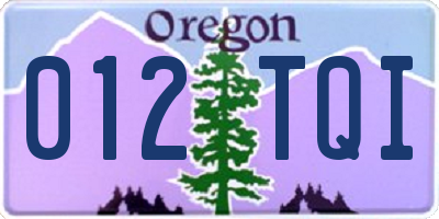 OR license plate 012TQI