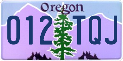 OR license plate 012TQJ