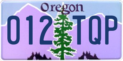 OR license plate 012TQP