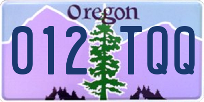 OR license plate 012TQQ