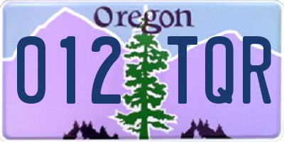 OR license plate 012TQR