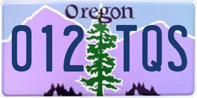 OR license plate 012TQS