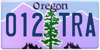 OR license plate 012TRA