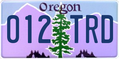 OR license plate 012TRD