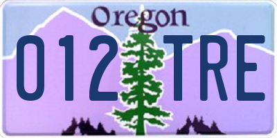 OR license plate 012TRE