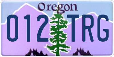 OR license plate 012TRG