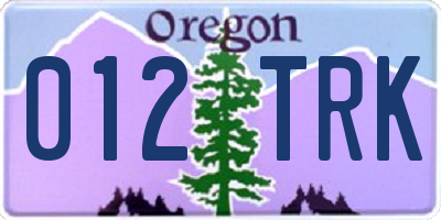 OR license plate 012TRK