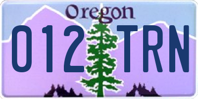 OR license plate 012TRN