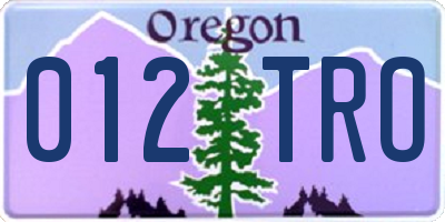 OR license plate 012TRO