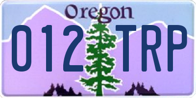 OR license plate 012TRP