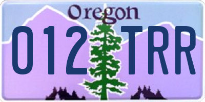 OR license plate 012TRR