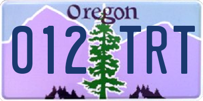 OR license plate 012TRT