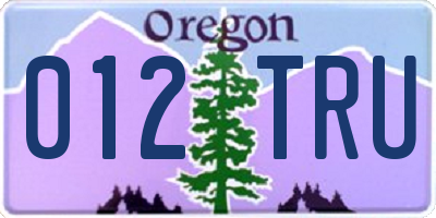 OR license plate 012TRU