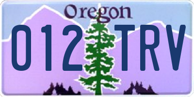 OR license plate 012TRV