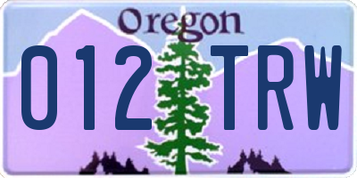 OR license plate 012TRW