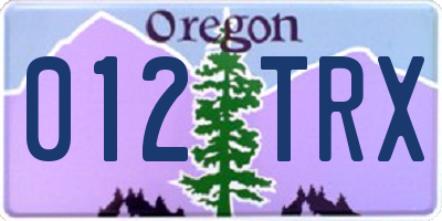 OR license plate 012TRX