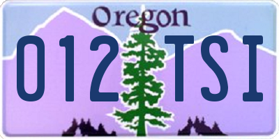 OR license plate 012TSI