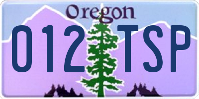 OR license plate 012TSP