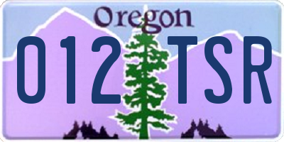 OR license plate 012TSR