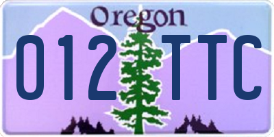 OR license plate 012TTC