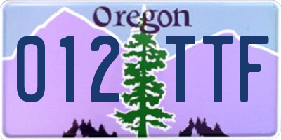 OR license plate 012TTF