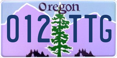 OR license plate 012TTG