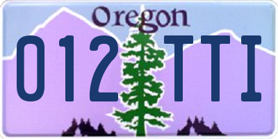 OR license plate 012TTI