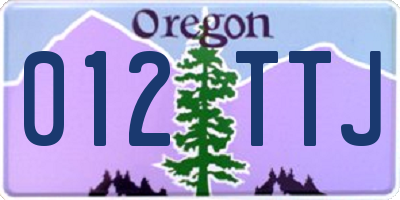 OR license plate 012TTJ