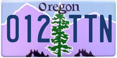OR license plate 012TTN
