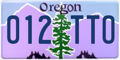 OR license plate 012TTO