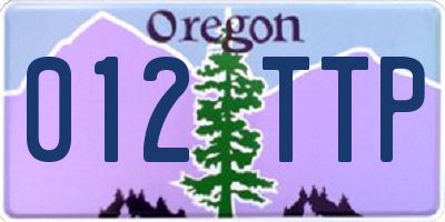 OR license plate 012TTP